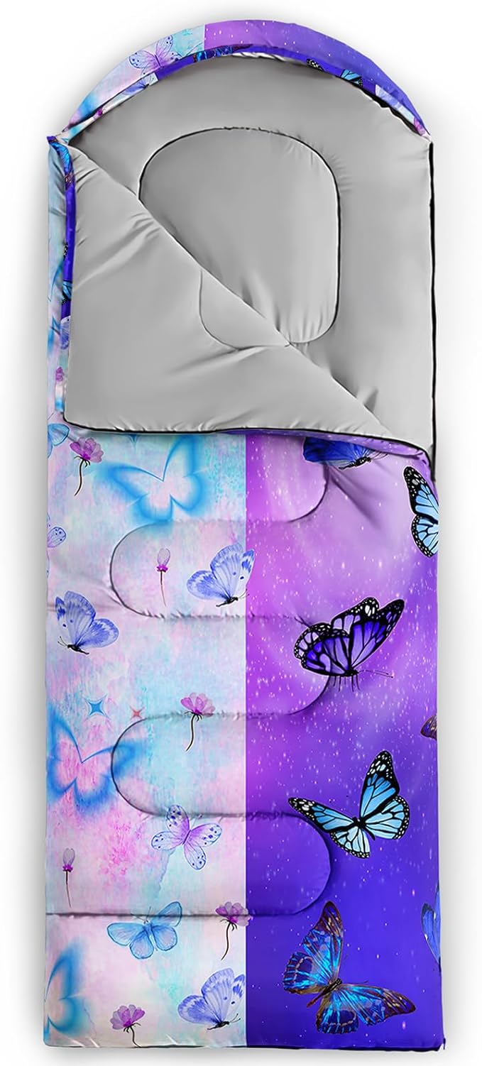 AILONEN Outer Space Astronaut Camping Sleeping BagsLightweight &amp Waterproof3 Season Warm &amp Cool WeatherCartoon Sleeping Bags for KidsBoys Girls TravellingOutdoors