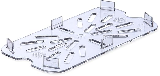 Carlisle FoodService Products 3069507 Plastic Drain Shelf for 1/4 Size Food Pan Clear 0.6 Inches (Pack of 6)