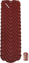 KLYMIT Insulated Static V Inflatable Sleeping Pad | Comfortable Lightweight Easy to Inflate Portable Air Bed Mattress for Camping Backpacking and Hiking — Red