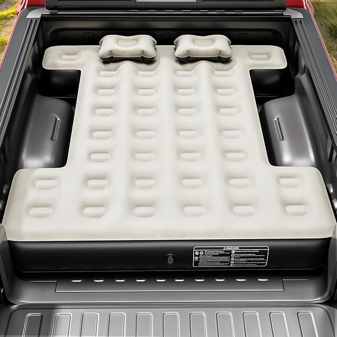 YITAHOME Truck Bed Air Mattress for 5.5-5.8 ft Short Beds Portable Inflatable Car Camping Mattress with Pump Pillows &amp Carry Bag for Travel Outdoor &amp Road Trips Black &amp Gray