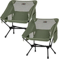 Overmont Ultralight Portable Camping Chair- Lightweight Folding Backpacking Chair Support up to 330Lbs Compact Beach Chair for Adults with Carry Bag for Backpack Hiking Fishing Outdoor Camp 2pcs