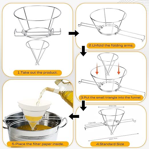 36 x 24 x 6 Inch Maple Syrup Evaporator Pan 22.5 GAL with 10” Cone Filter Holder Stand 10 Cone Filter Paper a Thermometer Stainless Steel Maple Syrup Pan Boiling for Home Outdoor(1-tier)