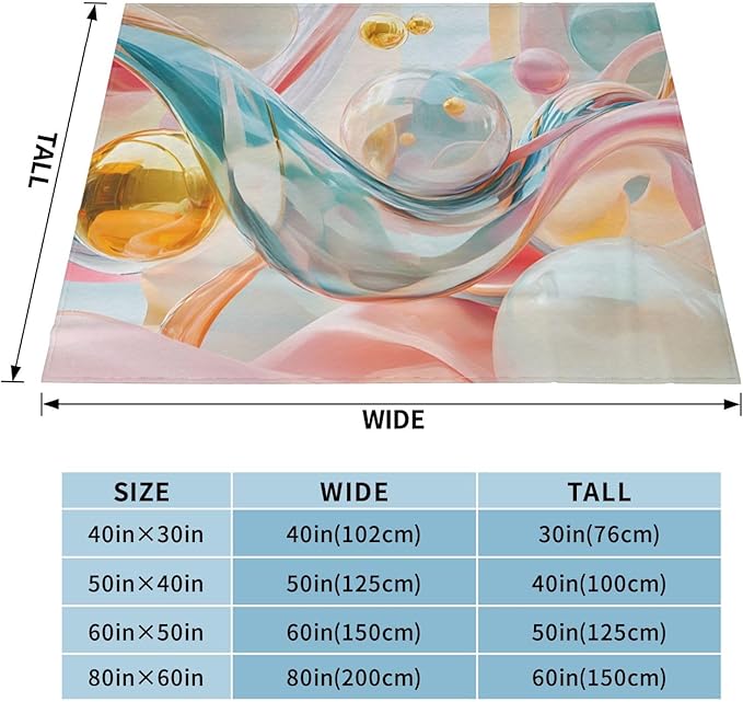 Liquid Round Soft Fleece Blanket 60 * 50 inch Soft Sofa Blanket Suitable for Sofa Camping Travel Night Cover Blanket