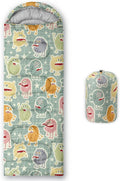 Kids Sleeping Bag for Boys GirlsMonster Alien Print-Lightweight Warm Portable Outdoor Indoor-Waterproof Cold Weather Resistant Sleeping Bag for Camping Hiking(Monster Alien)