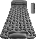 Inflatable Sleeping Pad with Pillow 40D Nylon TPU Ultralight Sleeping Mat with Foot Press for Camping Backpacking Hiking Inflated 74.8 x 22.8 x 2 in