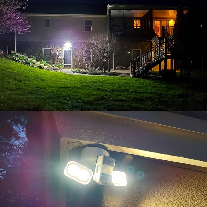 SANSI 38W 5000LM Motion Sensor Outdoor Lights Flood Lights Outdoor Detector with 4 Mode Adjustable 500W Equiv 5000K Dusk to Dawn IP65 Waterproof Motion Sensor Light for Garage Yard Porch (White)
