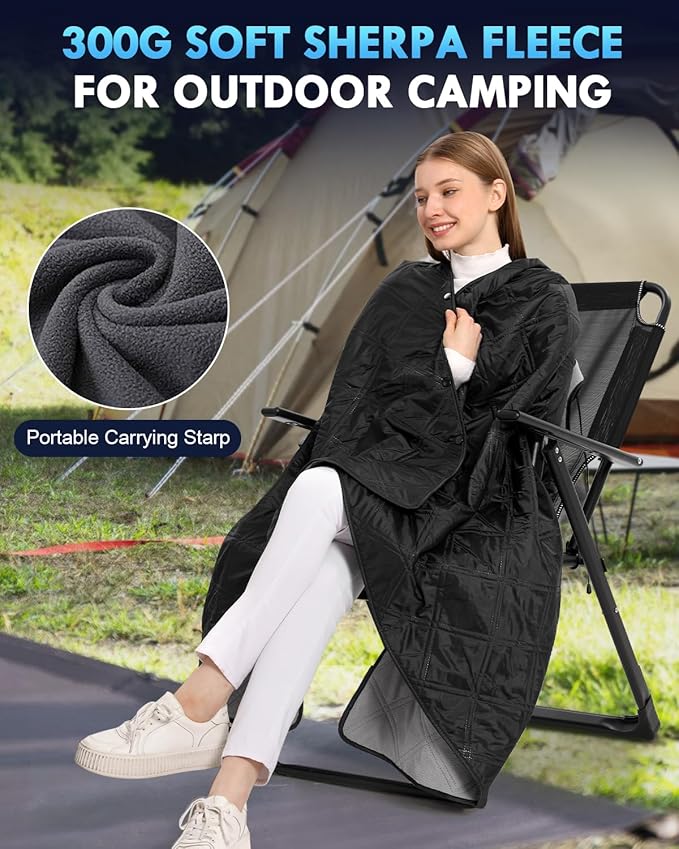 Outdoor Camping Blanket Fleece Waterproof Stadium Blanket with Portable Bag Lightweight for Cold Weather Sports Pet Beach Picnic Stadium Travel Car 79 * 54inch