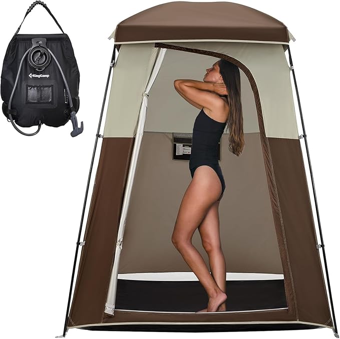 KingCamp Shower Tent Portable Privacy Tent Outdoor Camping 1/2 Room Toilet Tents with Shower Bag &amp Dressing Room for Beach Camping &amp Hiking
