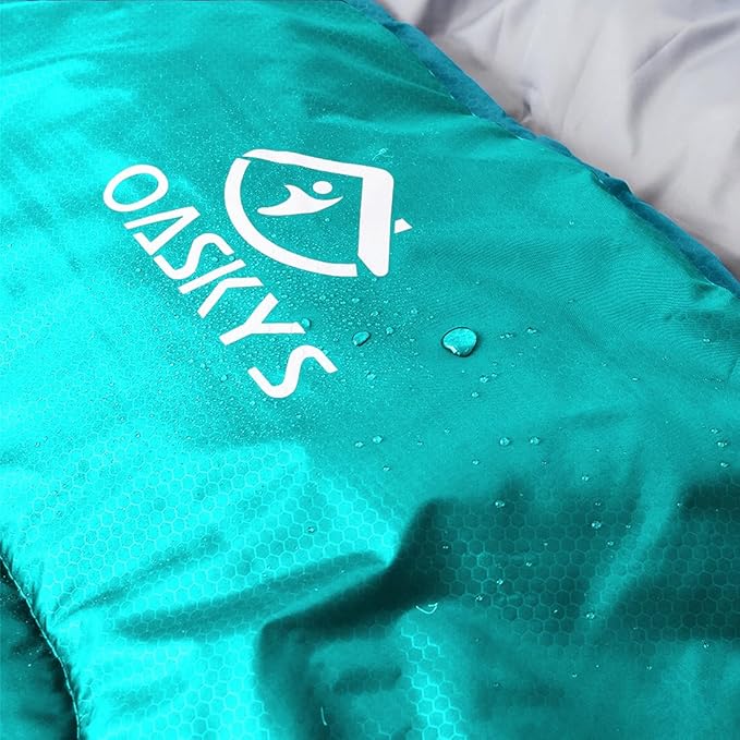 oaskys Camping Sleeping Bag - 3 Season Warm &amp Cool Weather - Summer Spring Fall Lightweight Waterproof for Adults Kids - Camping Gear Equipment Traveling and Outdoors