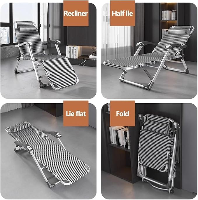 Bold Aluminum Alloy Frame Camping Cot 15-Position Folding Chaise Lounge Chair Folding Bed for Outdoor Sunbathing Patio Pool