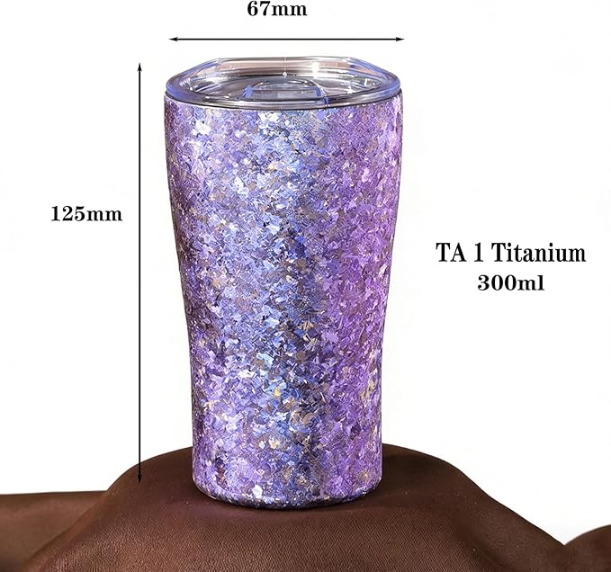 300ml Titanium Cup Double Wall Beer Mug Ultralight Druable Drinkware for Outdoor Camping Multiple Colors Gift for Beer Lovers for Men Women Dishwasher Safe RT155D (Blue)