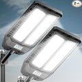 6000W Solar Lights Outdoor Waterproof 7000K Dusk to Dawn Outdoor Solar Street Light Motion Sensor with Remote LED Security Flood Light for Outside Garden Yard Pathway Garage Parking Lot 2 Pack