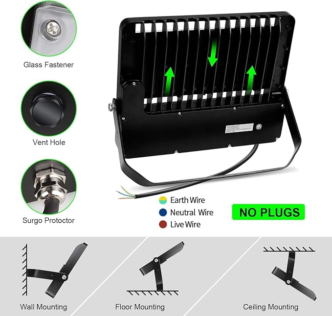 ledmo 240W Outdoor LED Flood Light 36000 Lumens Large Area Stadium Lighting 5000K Daylight Die-Cast Aluminum Security Light for Backyard Warehouse Horse Arena IP65 Waterproof 110-277V Hardwired