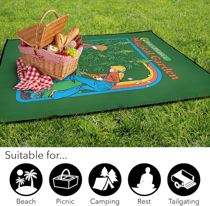 LOGOVISION Steven Rhodes Magical Garden Outdoor Blanket for Picnic Beach Camping Park Tailgate 50x60