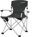 Kingcamp Aluminum Hard Armrest with Cup Holder Portable Padded Deluxe Chair with Carry Bag Heavy Duty Supports 300 lbs for Outdoor Black