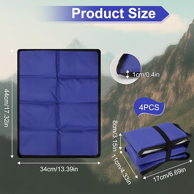 4Pcs Foldable Oxford Outdoor Seat Cushions Portable Sitting Pad with 4 Storage Bags Waterproof &amp Insulated Sit Mat Hiking Pad for Hiking Picnic Travel Garden Outdoor