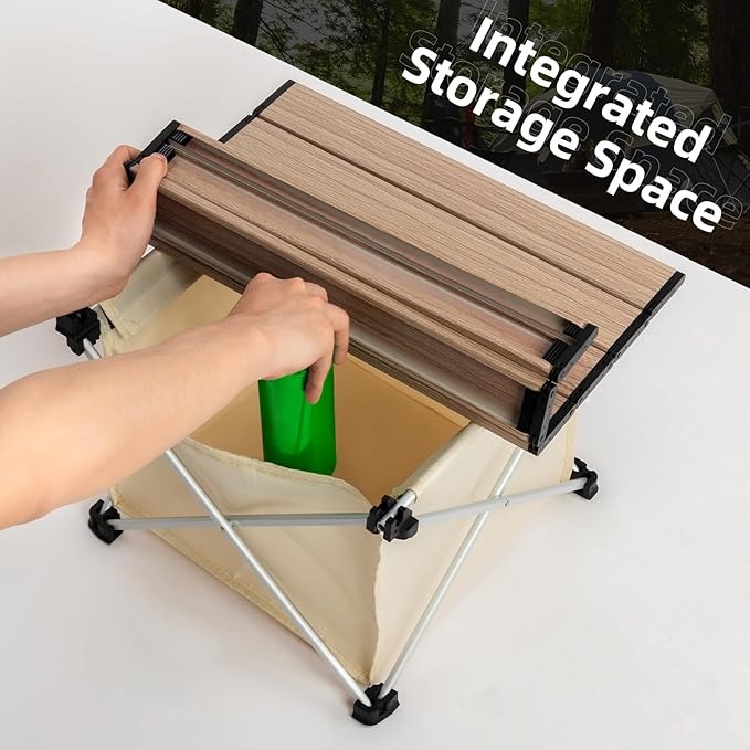 Portable Camping Table Folding Beach Table Ultralight Aluminum Camp Table with Storage Bag for Beach Hiking Backpacking Fishing Picnic Small Size