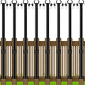 AILBTON 4.8Ft String Light Poles 8 PackLight Poles for Outside LightsOutdoor with Fence Brackets Hanging LightsMetal Stand Deck Patio Backyard
