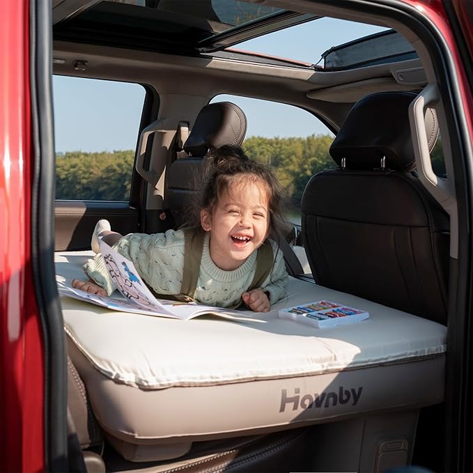Truck Cabin Mattress Inflatable TPU Air Foam CozyPad for Back Seat Camping Bed with Rechargeable Built-in Pump Portable Sleeping Mattress for Nissan Pickup Trucks