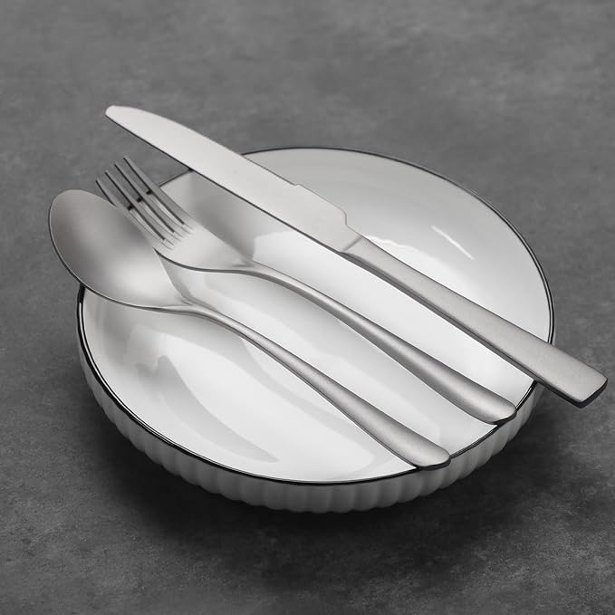Titanium utensil travel set portable lunch silverware set with box including titanium chopsticks spoon fork knife reusable suitable for office and outdoor dining (Titanium gray 4-piece set)