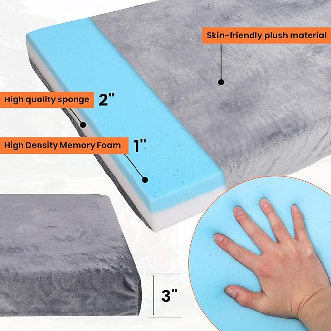 Memory Foam Sleeping Pad Camping Mattress3 Inch Thick Portable Floor Mat for Adult Waterproof Sleeping Mat Roll Up Floor Mattress Foldable Backpacking Travel Bed for HikingGuest Bed