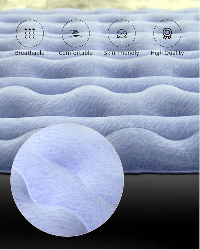 MIROZO Truck Air Mattress Inflatable Bed for 5.5-5.8ft Full Size Short Truck Bedswith Pump &amp Carry Bag for Outdoor CampingHomeTent(Grey)