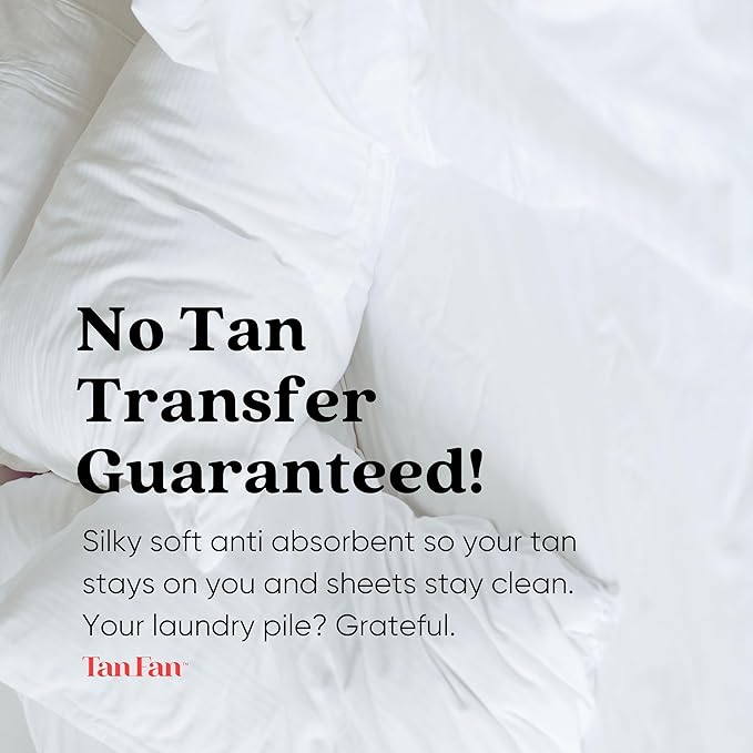 Tan Fan Self Tan Sleep Sac - Keep Sheets Clean from Self Tanner Stains - 100% Cooling Silky Poly Sleeping Sack - Won’t Rub or Absorb Tanning Lotion - Lightweight Large w Foot Openings (Navy)