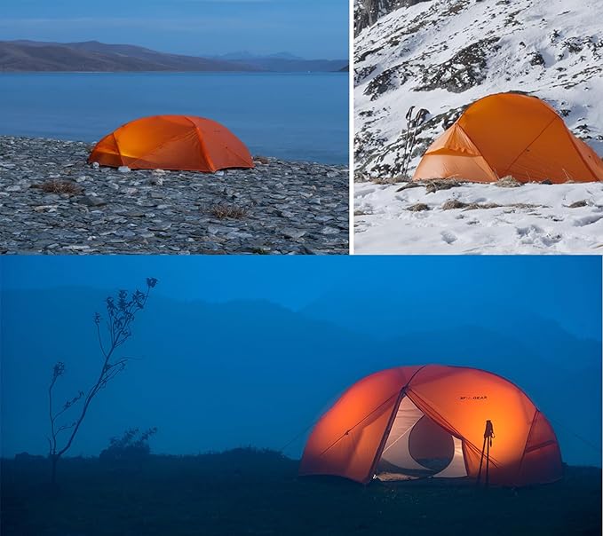 3F ULGEAR Floating Cloud 2 Tent Ultra Light 2 Person Camping Tent - Rainproof Lightweight 3/4 Season - Perfect for Backpacking and Outdoor Adventures