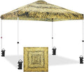 EAGLE PEAK Pop Up Canopy Tent with Wheeled Carry Bag 8 Stakes 4 Ropes 4 Weight Bags Easy Set Up Tent Canopy 10x10 ft 100sqft of Shade Tiki