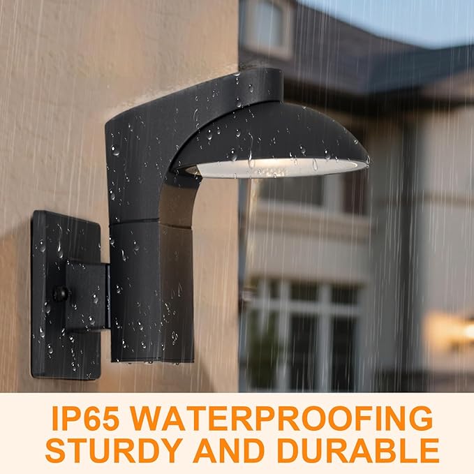 Outdoor Wall Lights 2 Packs 350-degree rotating lamp head Sconces Lights IP65 Waterproof Porch Sconces 10%-100% Dimmable 3000k 120-277V for garages balconies courtyards and entryways