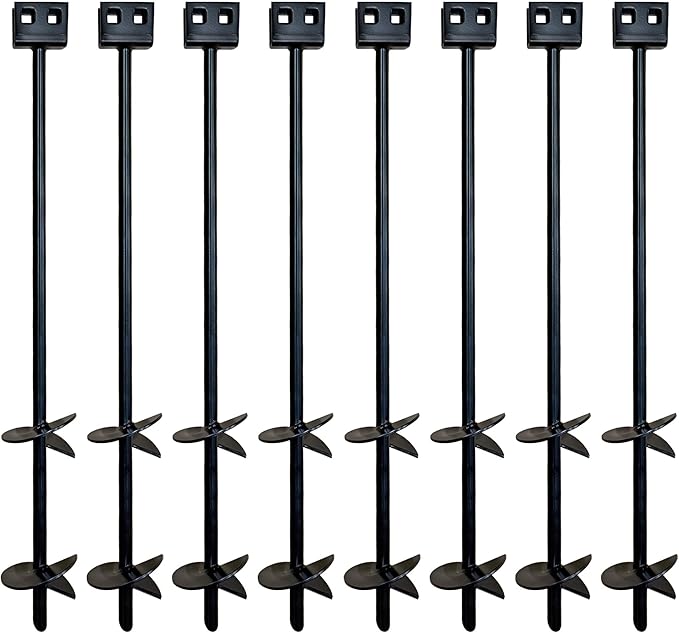 3/4 x 30 Mobile Home Double Disk Earth Auger Anchor Heavy Duty Steel - RV Camping Tents Trampolines Deer Stands (8 Pack)