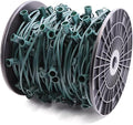 250FT C7 Light String Christmas Stringer E12 Christmas Sockets 12 Spacing C7 Stringer Set Green Outdoor String Light for Wedding Patio Event Lighting Decor Green Wire