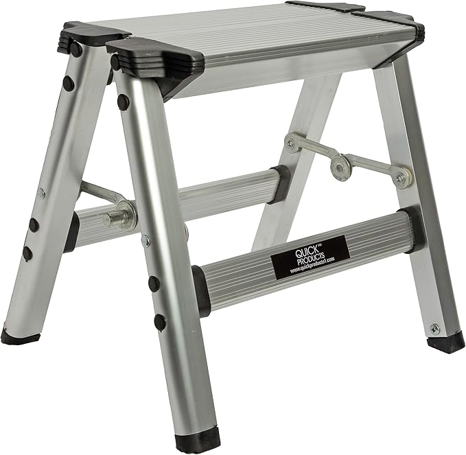 Quick Products QP-FOSS Slim-Profile Easy Folding One-Step Stool - 200 lbs. Capacity