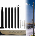 Street Light Pole 20 Ft Tall - Outdoor Adjustable Heavy Duty Metal Street Lamp Post for Outside Solar Street Lights with Mounting Rebar Cage Base for BackyardParking LotWalkway