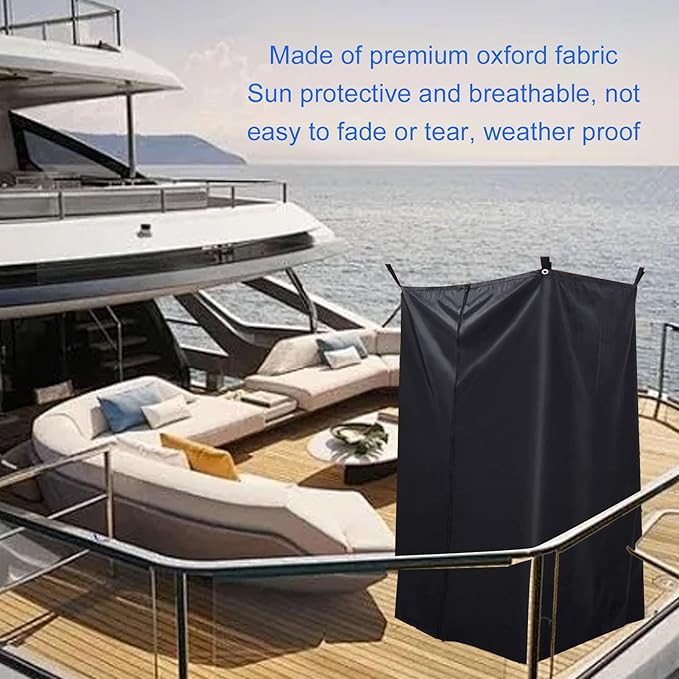 Asixxsix Boat Privacy Curtain Heavy Duty Sun Proof Oxford Cloth Hanging Changing Room with Storage Bag Water Proof Pontoon Tent for Pontoon Boats Yachts Outdoor Camping Beach