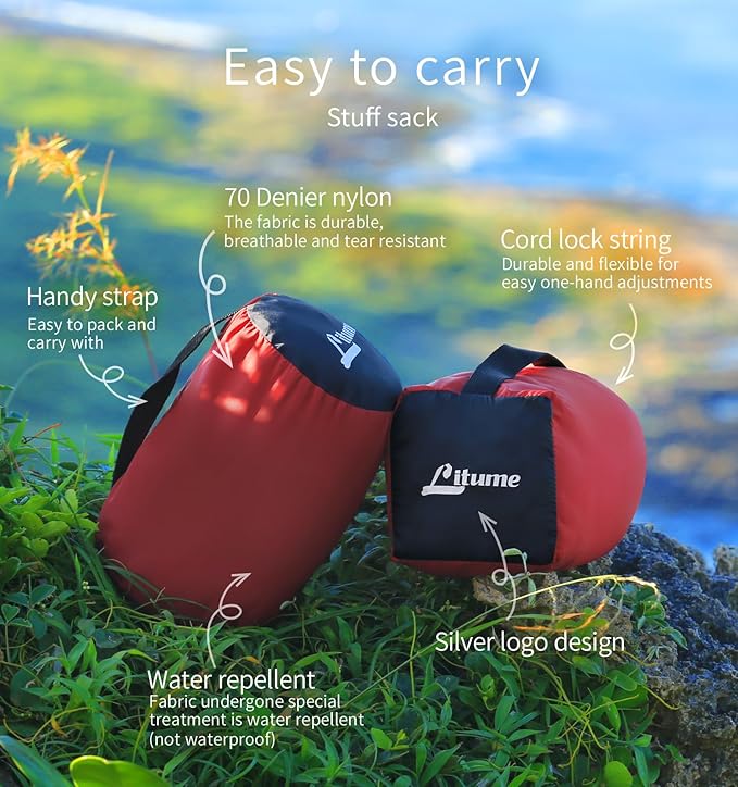 Litume Velvet Velour Sleeping Bag Liner Add Up to 14°F/ 8°C Mummy Sleeping Sack Backpacking Camping Traveling Hotel Hostal Lightweight Sleep Sack with Drawstring Hood E625