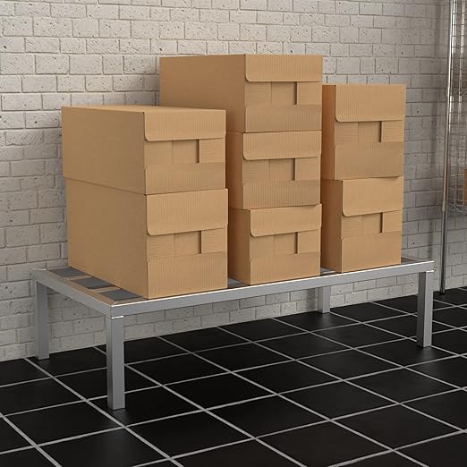 48'' x 24'' x 12'' Aluminum Welded NSF Certified Dunnage Rack - 1780 lb. Capacity for Restaurant Storage Warehouse Garage