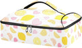 Casserole Carrier Lemon Slices and HeartInsulated Casserole Carrier for Hot or Cold Food Thermal Lunch Tote for Potluck Parties Picnic Beach Fits 9 x 13 Inches Baking Dish