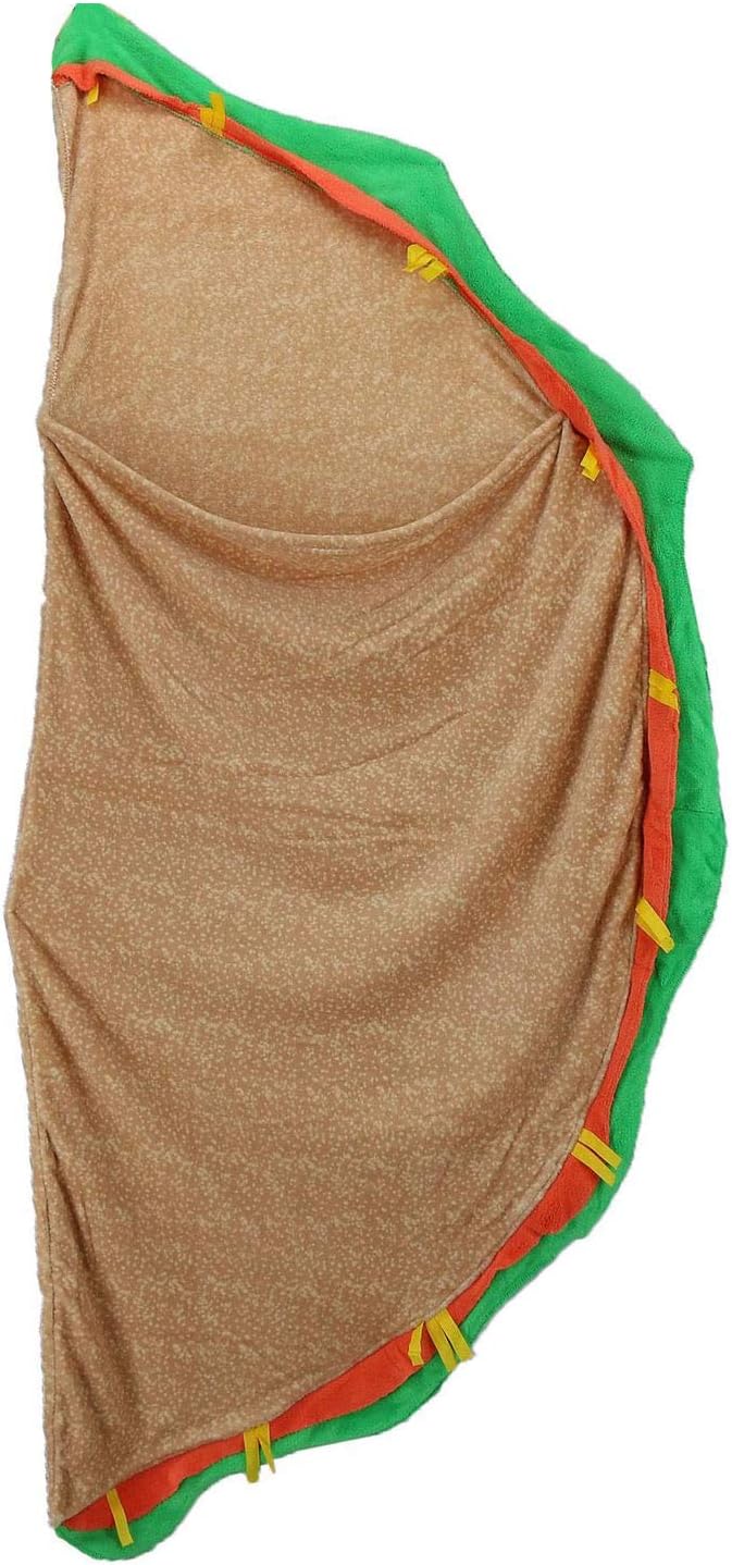 Gilbins Plush Ultra-Soft Fleece Snuggle-in Sleeping Bag Blanket for Lounging Sleepovers Gifts Camping &amp Car Trips (Taco Blanket)