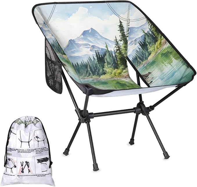 Honeybaby Folding Camping Chair Mountain River Camping Chairs Lightweight Portable Chair Outdoor Foldable Chairs for Camping Travel Picnic Beach Hiking
