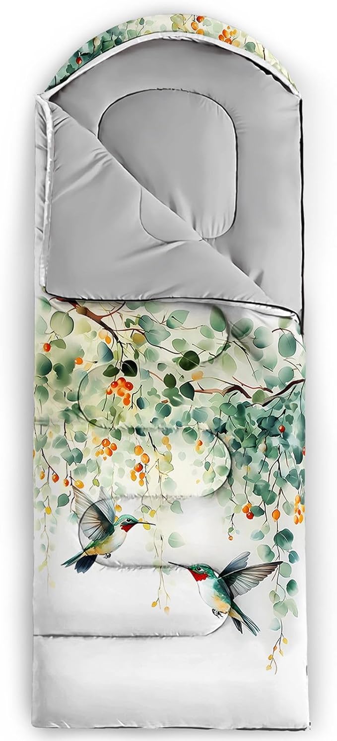 Kids Sleeping Bag for Boys GirlsCartoon Blue Unicorn Print-Lightweight Warm Portable Outdoor Indoor-Waterproof Cold Weather Resistant Sleeping Bag for Camping Hiking