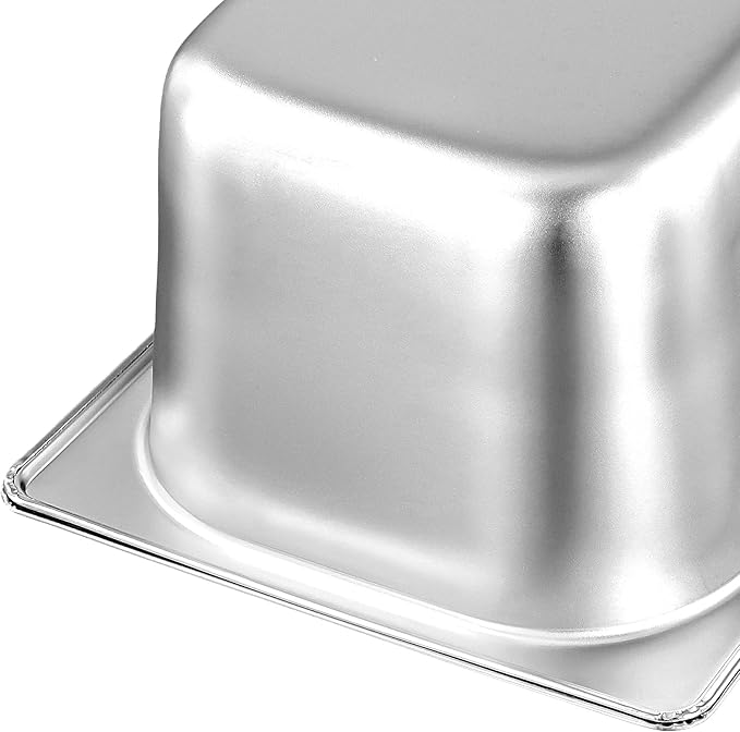 5 Pack 1/6 Size Anti-Jam Hotel Pans 4 Inch Deep Stainless Steel Hotel Pans with Lid Catering Storage Steam Pan for Home Restaurant Buffet
