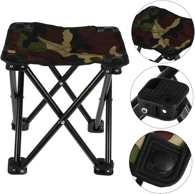 KESYOO Oxford Cloth Folding Fishing Stool Portable Outdoor Camping Chair Foldable Stool for Fishing and Camping