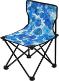 White Background Blue Circles Translucency Folding Camp Chairs for Adults Ultra-Lightweight Portable Chairs for Adults with Carrying Bag Travel Chair for Traveling Camping