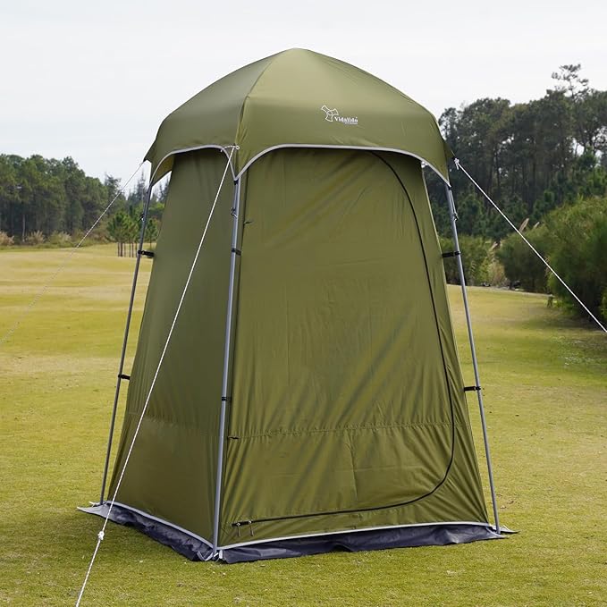 Vidalido Outdoor Camping Shower Tent Easy Setup Privacy Tent Changing Room Portable Camp Shower Tents for Camping with Floor Waterproof Privacy Shelters Camping Toilet Tent