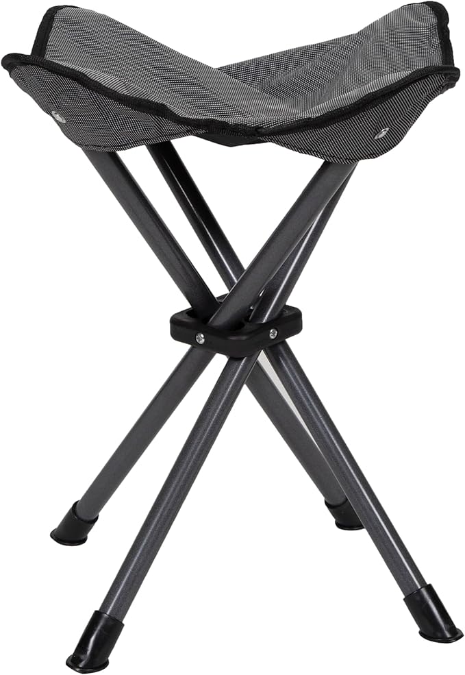 Stansport Apex Fold-Up Stool (G-140) - Black/Grey Portable and Lightweight Stool for Camping Fishing Hiking Backpacking and More - 300 lbs weight capacity