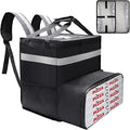 Food Delivery Backpack for Bike Expandable Pizza Bags for Delivery with 2 Pockets/ 2 Support Boards/Reflective Strip Insulated Delivery Backpack for Food