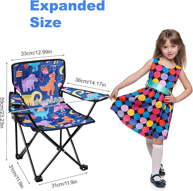 KABOER Kids Outdoor Folding Lawn and Camping Chair with Cup Holder and Carrying Bag Children's Camping Chairs