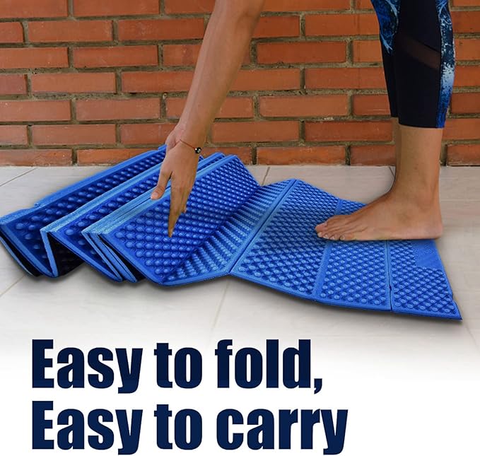 Restokki Foldable Sleeping pad Outdoor Foam Sleeping pad Camping Folding Beach Tent Sleeping Pad Waterproof Camping Mattress Sleeping pad Sleeping mat (Blue)