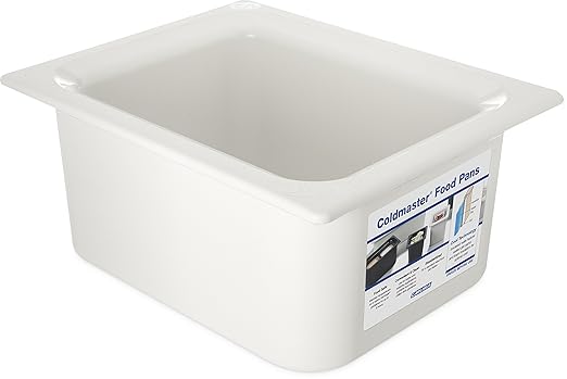Carlisle FoodService Products CM110102 Coldmaster ABS Standard Half-Size Food Pan 6 quart Capacity 12.73 x 10.36 x 5.59 White
